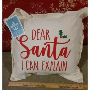 Seven Anchor Design "Dear Santa I Can Explain" 18x18" Made in USA Pillow